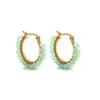 Aretes de Acero Inoxidable con Forma de C y Flor de Cristal, Aretes con Perlas, Aretes para Mujer Europeos y Americanos, Venta al por Mayor Transfronteriza