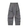 Calças Cargo Rumei para Homens, Estilo Japonês, Multi-Bolsos, Funcionais, de Perna Reta, para Uso Externo, Primavera e Outono, Largas, Street Casual, Versáteis, Longas