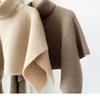 Corea del Sur otoño e invierno chal cuello alto capa irregular abrigo grueso cálido bufanda moda coreana moda