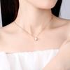 Collar Pequeño de la Suerte de Plata de Ley 925 para Mujer, Lujo Ligero de Alta Gama, Cadena para Clavícula con Colgante de Trébol de Cuatro Hojas de Nácar Natural