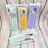 Conjunto de pincéis de maquiagem de 7 peças ferramentas de maquiagem Face Brush escova de cabelo colorido cabelo macio 10 yuan suprimentos de maquiagem qualidade recomendar
