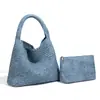 Bolso de Mano Tejido a Mano de Nuevo Estilo Transfronterizo, Bolso de Hombro Casual de Cuero Suave Degradado, Bolso Cubo Retro de Gran Capacidad para el Trabajo