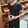 Venda Direta de Fabricante Transfronteiriça Nova Camiseta Branca Pura Masculina de Manga Curta com Gola Redonda Camisa Básica de Manga Curta Camada Base Tendência de Verão