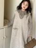 Vestido Infantil Peces Rojos Estilo Primavera y Otoño 2026 Conjunto de Principios de Otoño Vestido Chaleco de Punto de Otoño para Niños Vestido para Padres e Hijos