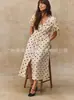 Nova Estação Primavera e Verão 2025 Estação Independente Amazon Moda Feminina Transfronteiriça Europeia e Americana tamanho plus Size Vestido com Estampa Solta