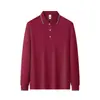Camisa Polo Masculina e Feminina Fina de Manga Longa para Primavera e Outono Business Casual Slim Fit Respirável Roupa de Golfe Top