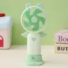 Mini Ventilador Portátil Transfronteiriço para o Verão, Recarregável com Três Velocidades de Vento, Portátil com Base, Luz de Mesa, Mini Ventilador USB