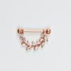 Nuevos Anillos para Pezón con Forma de Hoja y Adornos de Diamante, Joyería Popular Europea y Americana para Piercings, Tornillos para Pezón al por Mayor, Joyería para Piercings de Pecho