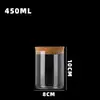 Frasco de Almacenamiento de Vidrio de Borosilicato de 80 mm Tarro Sellado para Frutos Secos Multigrano de Cocina Tapa de Madera de Bambú Frasco de Almacenamiento para Dulces y Té