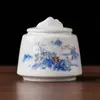 Lata de Chá Estilo Chinês Lata Vazia Lata Selada Lata de Armazenamento de Chá Lata de Armazenamento Lata de Porcelana Lata de Armazenamento de Chá À Prova de Umidade Chá Verde Chá Preto