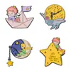 Lindo Dibujo Animado El Principito Hada de las Estrellas Broche Luna Hermosa Insignia Personalizada Rosa Tapa Dura Decorativo Ropa para Regalar