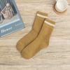 Meias de lã listradas novas para senhoras de inverno, outono e inverno, com forro de fleece, grossas, quentes, para usar em casa, meias de tubo para neve, femininas