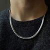 Cadena Cubana con Relieve de Moda para Hombre, Collar que No se Desvanece, Diseño de Nicho Simple y de Alta Gama, Cadena para Clavícula de Lujo Ligero para Hombre