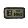 Insignia de Velcro Bordada Tipo A, Tipo B, Tipo Ab, Tipo O + Insignia Táctica de Tipo de Sangre Pos-Neg Insignia de Tipo de Sangre Completamente Bordada