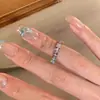 Anel de Prata Esterlina S925 com Fileira de Diamantes Dopamina Flash Diamante Anel Feminino Nicho High-End Acessível Luxo Estiloso Versátil Nova Joia de Mão