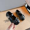 Zapatos Planos Estilo Chanel para Niñas Primavera 2025 Nuevos Zapatos Pequeños de Cuero Elegantes para Niños Estilo Coreano Princesa Mary Jane