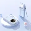 Carregador portátil 10000mAh de alta capacidade com carregamento rápido de 22,5W, cordão de 4 cabos embutido e luz de camping