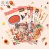 Adesivos de Paisagismo Xinmo Série Emoji Comida 18 Peças para a Vida Base de Caderno Tema Comida Decoração DIY