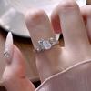 Anillo de apertura irregular estilo francés con circonita distintiva de alta gama y diseño original de nicho para mujer.