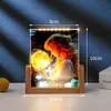 Marco de Fotos de Medalla de Cristal Impreso a Color UV Lámpara de Noche Luminosa Plantilla Adorno de Decoración para el Hogar y el Dormitorio Lámpara Regalo Creativo Premio