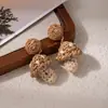 Pendientes de Hongo de Rafia Hechos a Mano de Venta Caliente Transfronteriza, Pendientes de Moda y de Alta Gama, Pendientes de Estilo Bohemio