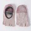 Calcetines de cinco dedos para mujer, calcetines cortos deportivos para yoga, antideslizantes, silenciosos, para casa, fitness, baile, ejercicio, calcetines profesionales de dedos para Pilates