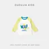Ropa Infantil Dudu Camiseta de Algodón Puro para Niños Nuevo Estilo Otoño Camiseta Básica para Niños Atuendo de Otoño Top para Niñas Ropa para Bebés