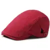Gorra de béisbol retro de estilo británico para hombre, con visera hacia adelante, de algodón, color liso, adecuada para primavera y otoño, proporciona protección solar al aire libre y presenta un diseño ajustable y casual