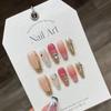 [Ébano Vino] arte de uñas puro hecho a mano de alta calidad chapado en oro dulce y picante chica pintada a mano primavera y verano usando armadura al por mayor productos terminados