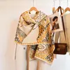 Cachecol Jacquard de Cavalo de Outono Imitação de Caxemira para Mulheres, Protetor de Pescoço Quente de Inverno, Xale Elegante de Alta Qualidade Dupla Utilização