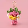 Día de Año Nuevo 2026 Flor de Hilo Nueva Hecha a Mano Linda Crochet de Cuatro Hilos Flor de Springfield Llavero Regalo para Personas Mayores