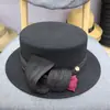 Gorro de Lana Retro Otoño e Invierno, Gorro de Lana de Moda Estilo Commuter, Sombrero de Fieltro Cálido Exquisito con Lazo Estilo Británico