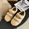 Zapatos de Algodón estilo Coreano Versátiles de Velcro Birkenstock para Mujer 2026 Otoño/Invierno Ropa Exterior Calientes con Felpa Zapatos Mary Jane de Piel para Mujer