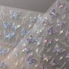 Tensor Serie Hada Suave Mariposa Láser Morado Claro Pegatinas para Uñas Mariposa M412 Chica Deseo Puro Pegatinas Adhesivas para Uñas Mariposa