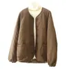 Talla Extra Elegante Elegante Mujer Otoño e Invierno 2025 Holgado Cálido Algodón Ropa Exterior Retro Casual Top de Algodón