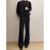 Otoño 2026 Ropa de Calle Color Sólido Pantalones de Traje Caídos Estilo Hong Kong Casual Urbano Resistentes a las Arrugas Tacto de Alta Gama Ligeramente Acampanados Pantalones Largos