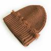 Sombrero de Lana de Mendigo para Hombre y Mujer Sombrero de Cúpula Monocromático de Moda Sombrero Personalizado para Adulto Otoño e Invierno Sombrero Tejido con Agujeros Distressed