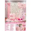 La Decoración de la Habitación de la Novia para la Boda Incluye Cortinas Rosas, Accesorios para Fotos de Bata de Vestir, Decoraciones de Boda, Fondo de Estilo Coreano y Carácter de Doble Felicidad Tridimensional