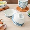 Nuevo Cuenco de Arroz Azul y Blanco Estilo Chino con Paisaje, Cuenco Cerámico de Alta Temperatura para Comer, Cuenco de Vajilla Azul y Blanco Estilo Antiguo, Cuenco para Sopa, Cuenco Doméstico Bajo Esmalte