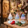 Adorno giratorio de árbol de Navidad de alambre enrollado y vidrio degradado de Zibo, una decoración de vidrio para el escritorio, un regalo y una manualidad de escritorio