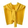 Chal de punto de hilo de núcleo para mujer, prenda exterior, chaleco de color liso para el hombro, cárdigan fino, bufanda de nudo de verano, cuello falso