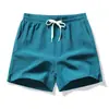 Pantalones cortos deportivos de tres puntos para hombre con abertura de seda helada, pantalones de ocio para fitness, secado rápido, atletismo para mujer, maratón