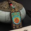 Collar colgante thangka de ébano estilo chino Nepal Bodhisattva Buda marca Xizang vintage cadena para suéter colgante regalo