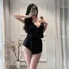 Conjunto de Lencería Sexy de Verano Conjunto de Dos Piezas de Cintura Alta Pantalones Cortos Deportivos de Yoga para Mujer Suelto Adelgazante Anti-Exposición Fitness