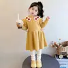 Vestidos para Niñas Primavera Otoño Primer Cumpleaños Bebé Niña Vestido Formal Falda de Cumpleaños Ropa Elegante de Otoño para Niños Vestido de Punto de Princesa