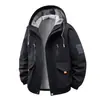 Versión Pura Transfronteriza Chaqueta de Invierno Nueva para Hombre Color Sólido Versátil Casual Holgada con Capucha de Felpa y Algodón para Calidez y Protección contra el Frío