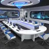 Mesa de Conferência Criativa em Forma de U Mesa Longa Senso de Tecnologia Multifuncional Sala de Conferência Mesa de Negociação Mesa Inteligente para Videoconferência