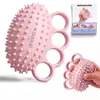 Fortalecedor de agarre de cinco dedos transfronterizo con bandas de goma suave de silicona y cuentas de masaje, un fortalecedor de agarre de mano para entrenamiento de fuerza y fitness