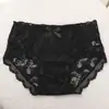 Calcinha Fio Dental Feminina Sexy Cor Sólida Renda na Borda Ajustada ao Corpo Amiga da Pele Cintura Média Laço Gancho Estendido Respirável Confortável