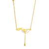 Joyería de oro Puzuo con el mismo espíritu de oro arena serpiente enrollada hebilla de la paz collar año de la serpiente año de vida cadena de clavícula exquisita que combina con todo